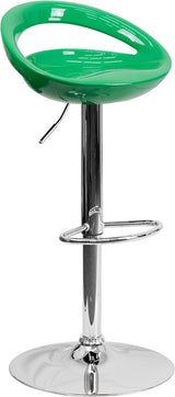 GLOSSY Green Swivel Barstool