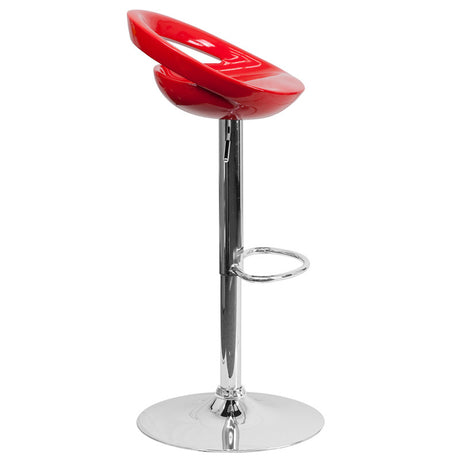 GLOSSY Red Swivel Barstool
