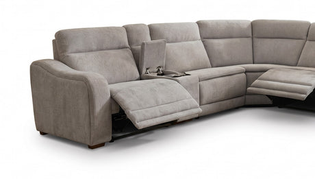 Grandview Light Gray 7-Piece Power Reclining Sectional with Storage Chaise