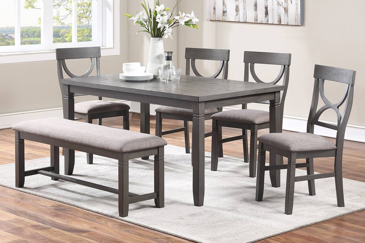 RUTHE Gray 6 Piece Dining Set
