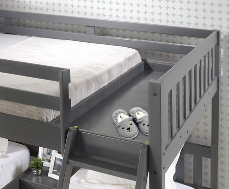 GADSEN Dark Gray Full over Double Twin Bunkbed