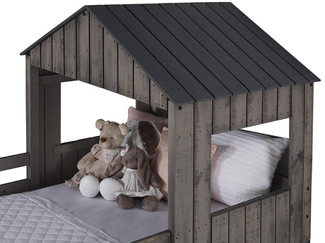 Stan Rustic Grey Twin over Full Tree House Loft