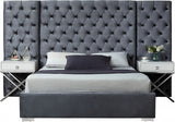 FANTASIA Gray Velvet Bed