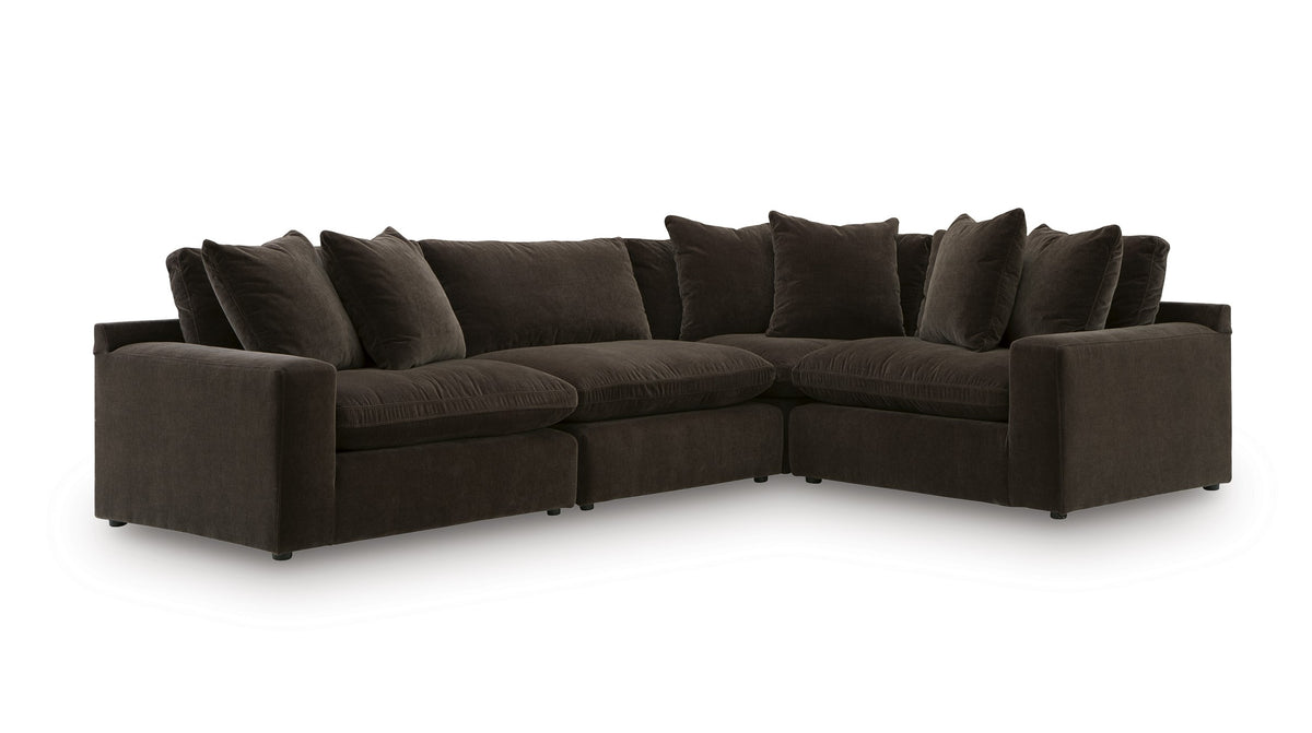 Haven Chocolate Polyester 133" x 92" Modular Sectional