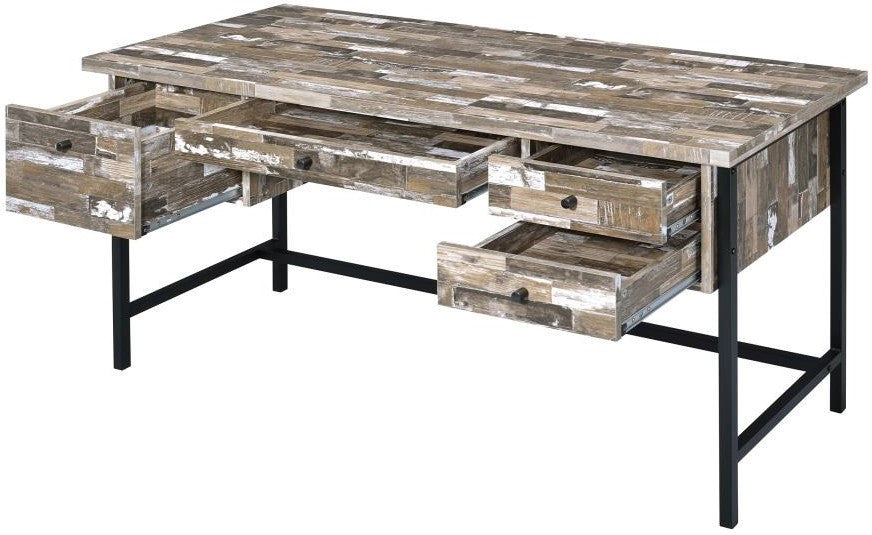 HINGE Natural and Black 60 inch Desk (RTA)