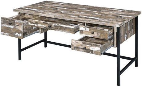 HINGE Natural and Black 60 inch Desk (RTA)