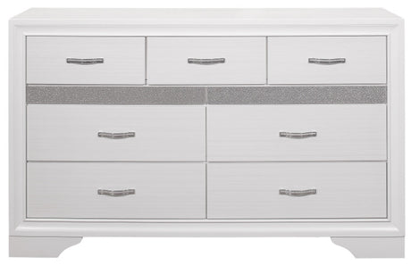 HUDSON White Platform Bedroom Set with Hidden Drawers