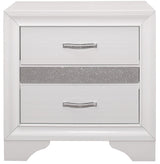 HUDSON White Platform Bedroom Set with Hidden Drawers