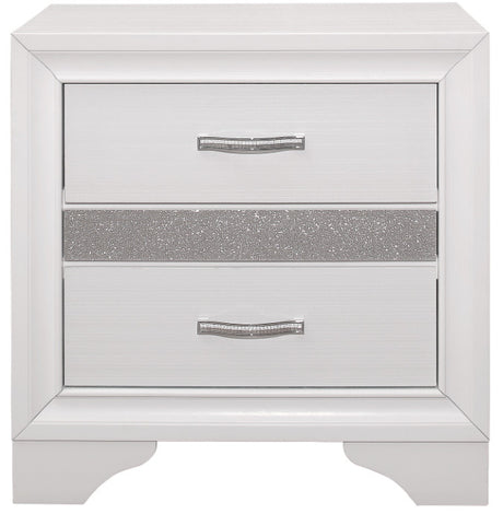 HUDSON White Platform Bedroom Set with Hidden Drawers