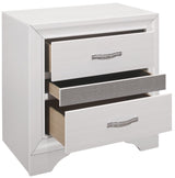 HUDSON White Platform Bedroom Set with Hidden Drawers
