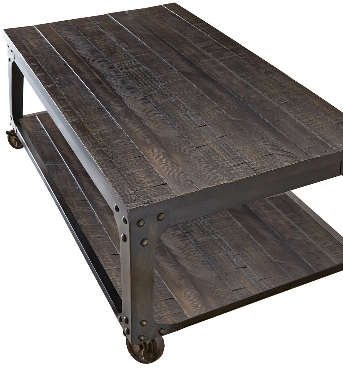 HUNTER 3-PC Dark Brown Lift-Top Occasional Set With Casters