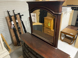 GRANDOVER Dark Brown 67" Wide Dresser & Mirror