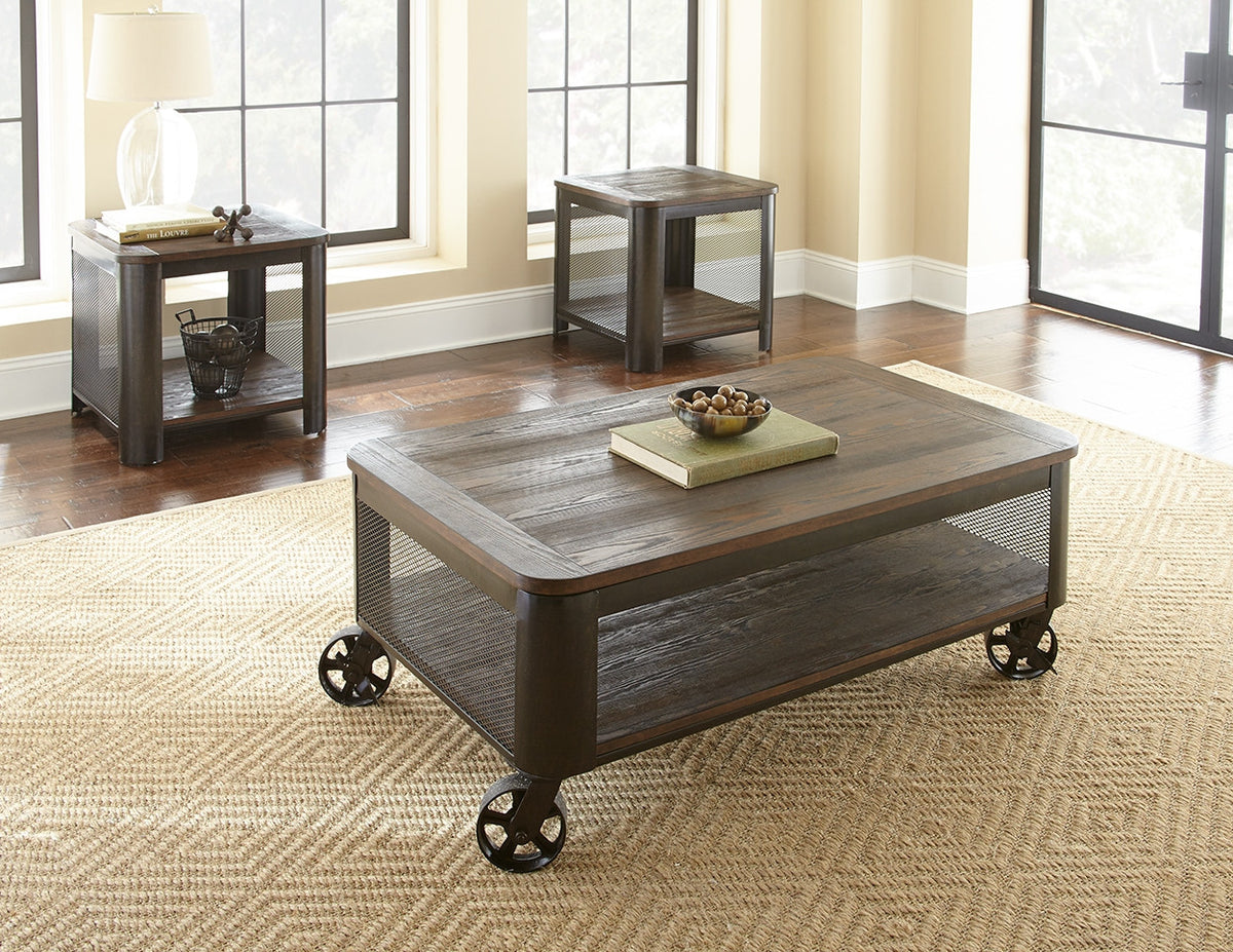 CLINT Dark Brown Industrial End Table