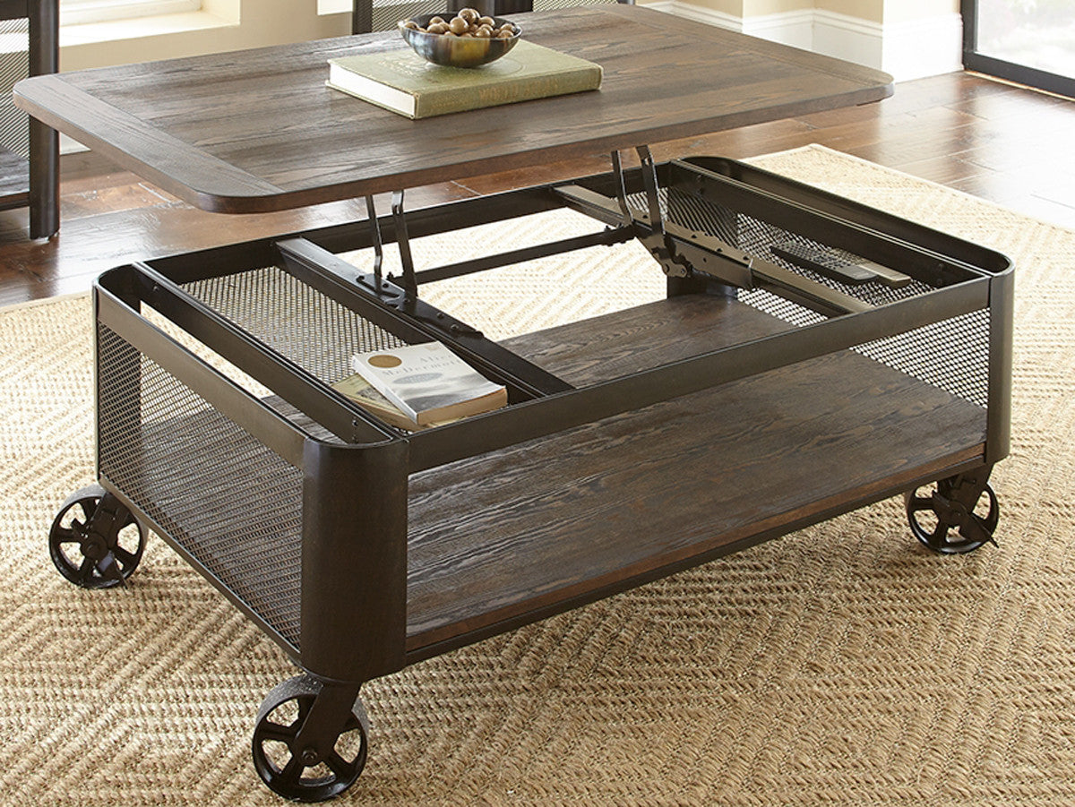 CLINT Dark Brown Industrial Lift-Top 3-PC Set