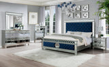 INSIGNA Blue Velvet & Mirror Bedroom Set