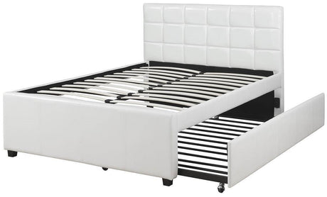 JANNA White Platform Bed with Twin Trundle