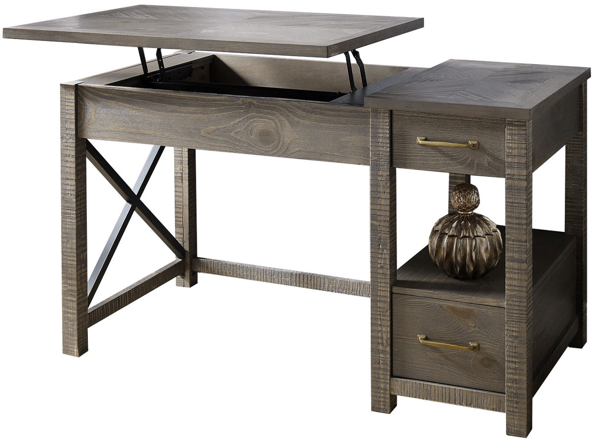 JOHNY Distressed Gray 51" Wide Lift-Top Desk