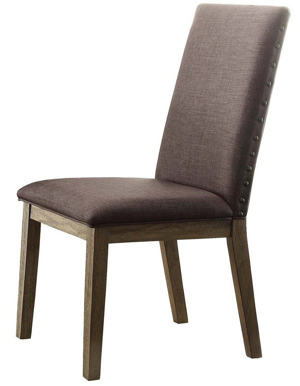 Josefine Oak/Zinc 5-PC Dining Set Nailhead Chairs