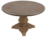 Josefine Oak/Zinc 5-PC Dining Set Curved Arm Chairs