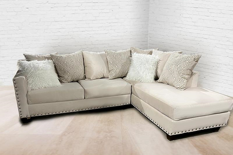 ELMIRA Cream Velvet 104" x 78" Sectional