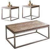 Kaine 3-PC Distressed Natural Honey Occasional Set