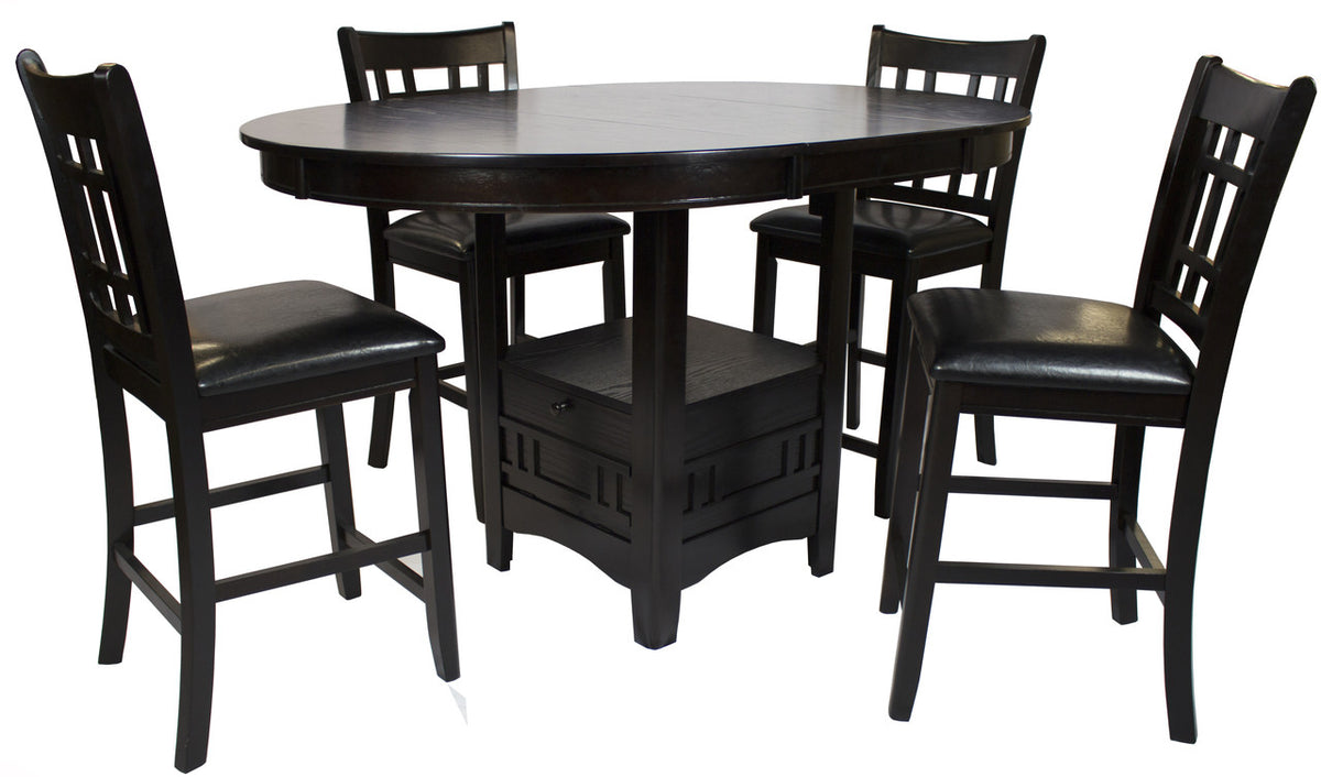 KILEEN Dark Brown 5-Piece Counter Height Set
