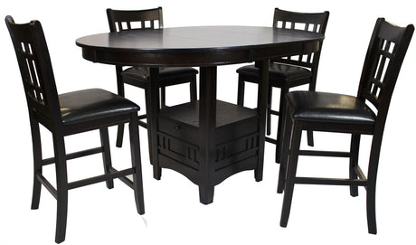 KILEEN Dark Brown 5-Piece Counter Height Set