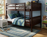 KINKO Dark Brown Full over Full Bunk Bed