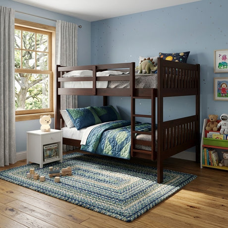 KINKO Dark Brown Full over Full Bunk Bed