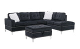 KUARRI Black Velvet 107" Wide Reversible Sectional