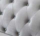 LANAH Silver Velvet Tufted Sofa & Loveseat