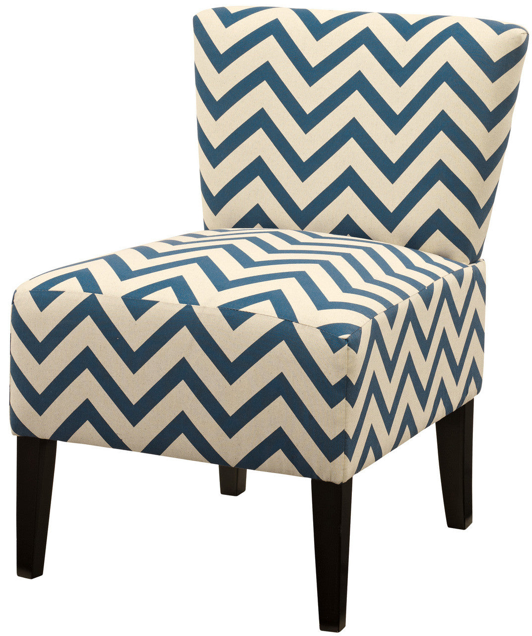 Lani Blue Zig-Zag Accent Chair