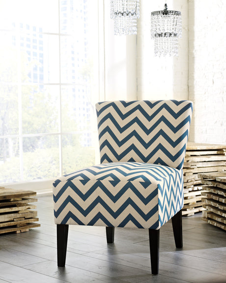 Lani Blue Zig-Zag Accent Chair