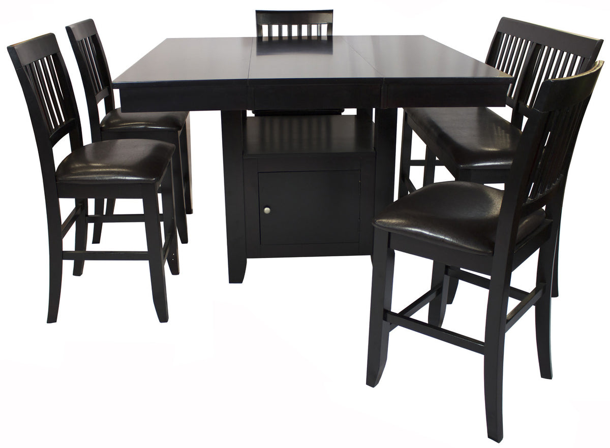 Lenox Black Brown 6 Piece Counter Height Set