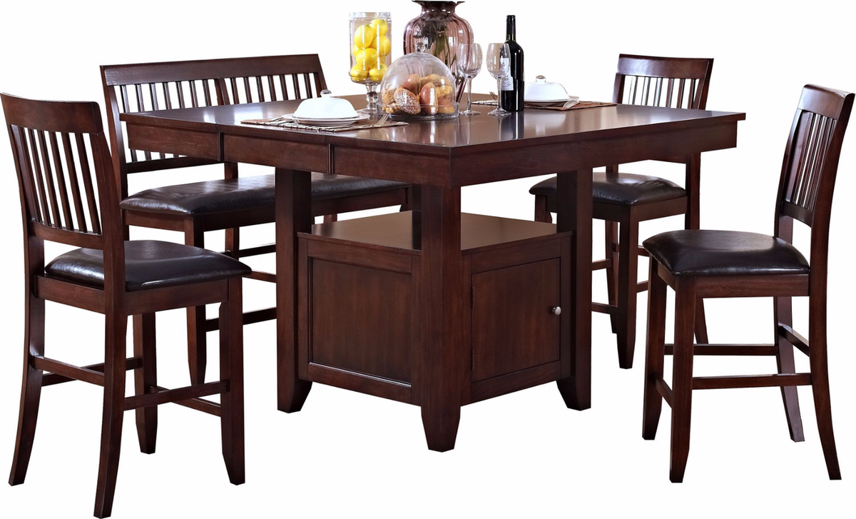 Lenox Brown 6 Piece Counter Height Set