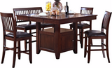 Lenox Brown 6 Piece Counter Height Set