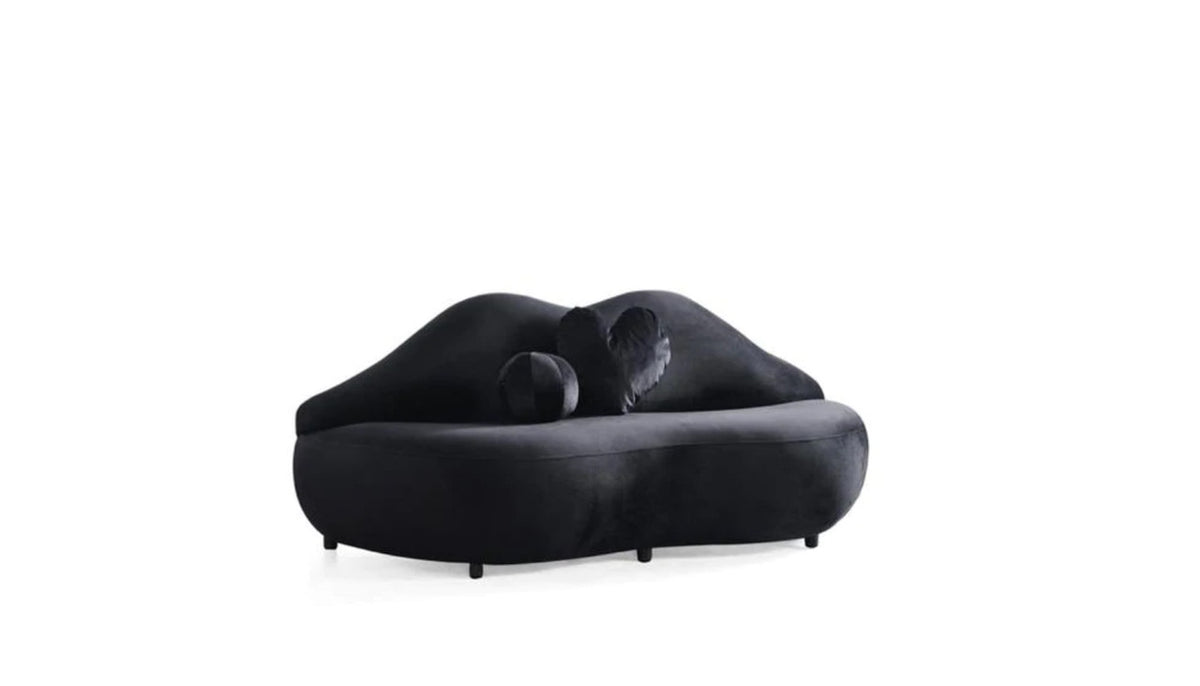 Boca Black Velvet Loveseat