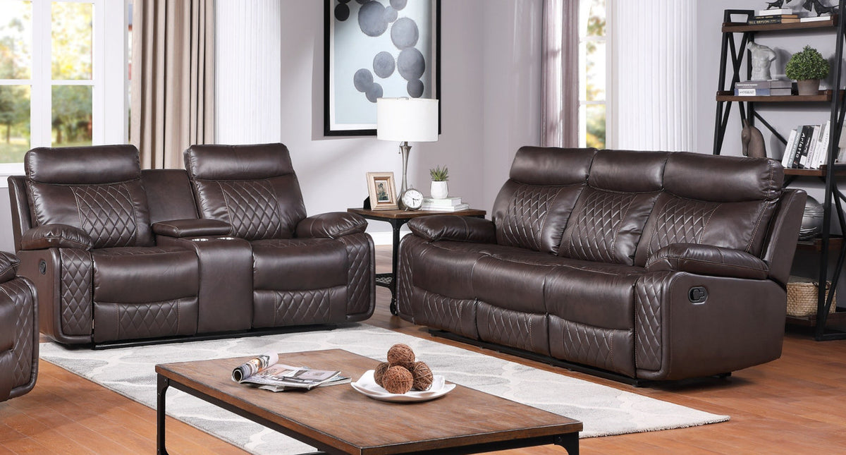 KYRIE Brown Reclining Sofa & Loveseat
