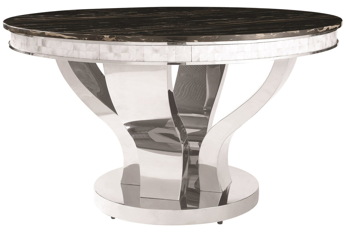 BRIXX Faux Marble 5 Piece Dining Set
