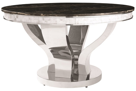 BRIXX Faux Marble 5 Piece Dining Set