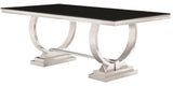 PERELLI Black & Silver 7 Piece Dining Set