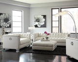 LUCIANA Pearl White Tufted 4-Piece Livingroom Set