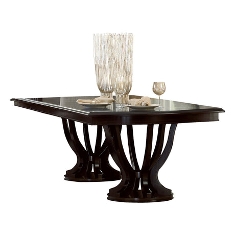 LUIZA Dark Brown 7 Piece Dining Set with Expandable Table