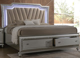 MARVILLA Silver LED Storage Bed