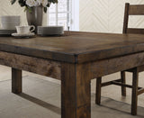 MEADOWBROOK 7 Piece Rectangular Dining Set Rustic Brown