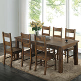 MEADOWBROOK 7 Piece Rectangular Dining Set Rustic Brown