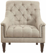 MIA Grey Tufted  Linen Arm Chair