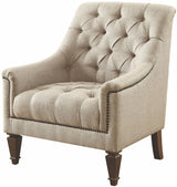 MIA Grey Tufted  Linen Arm Chair