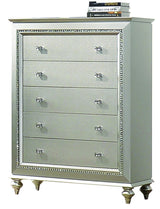 MARVILLA Silver 5 Drawer Chest