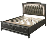 MARVILLA Gray LED Storage Bed